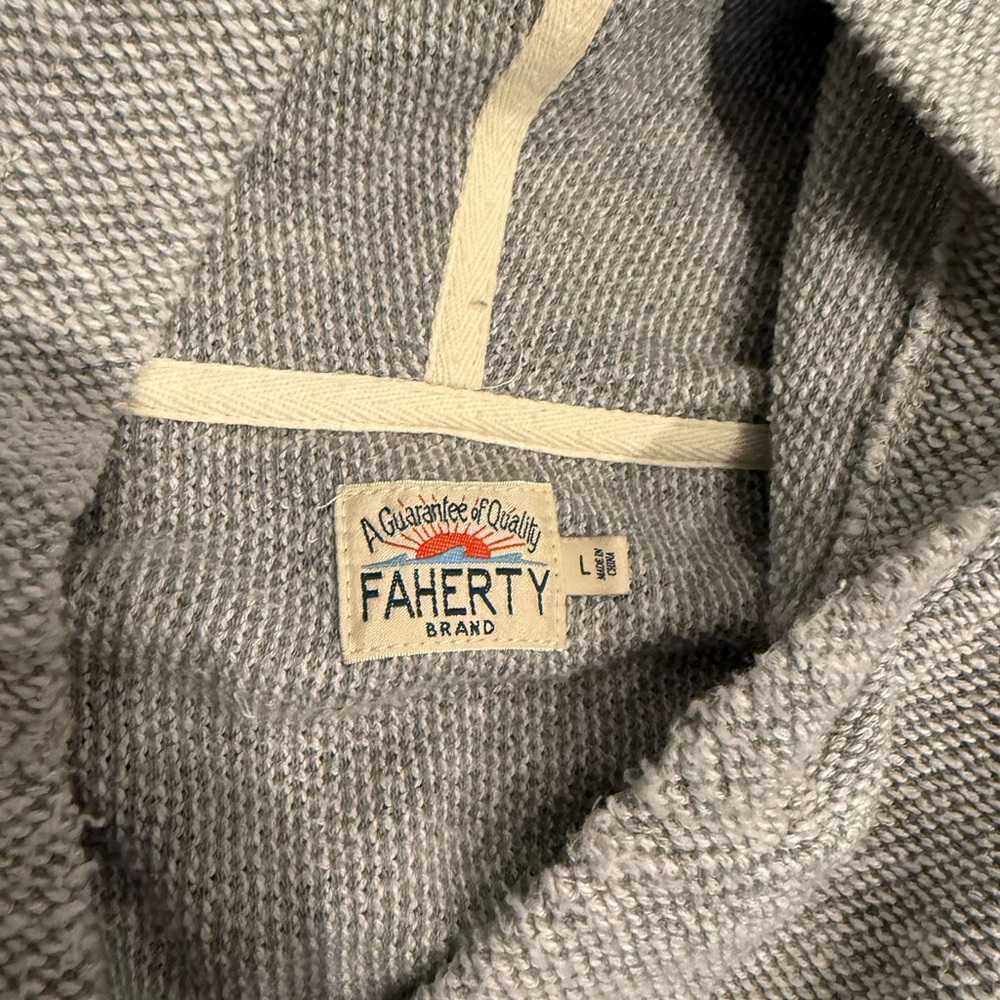 Faherty Men's Textured Gray Sweater